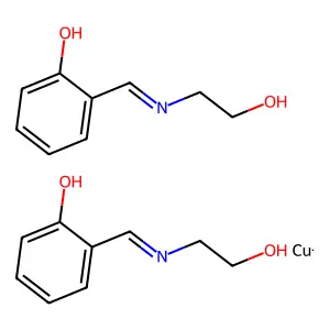 Bis[(salicylidene)iminoethanol]copper structure