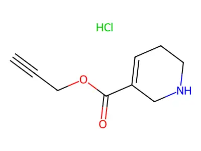 3-Pyridinecarboxylic acid, 1,2,5,6-tetrahydro-, 2-propynyl ester, hydrochloride structure