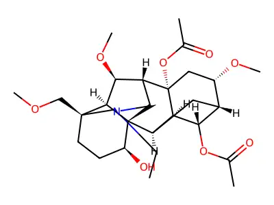 20-Ethyl-1-hydroxy-6,16-dimethoxy-4-(methoxymethyl)aconitane-8,14-diyl diacetate structure