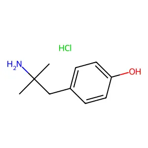 Phenol, p-(2-amino-2-methylpropyl)-, hydrochloride structure