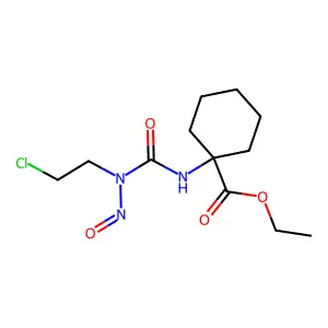 Cyclohexanecarboxylic acid, 1-(3-(2-chloroethyl)-3-nitrosoureido)-, ethyl ester structure