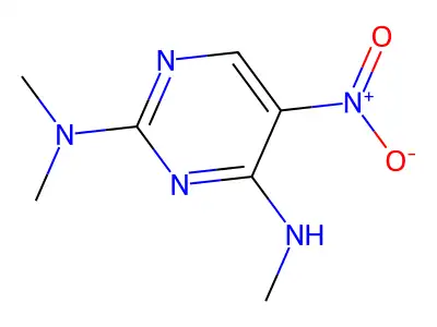 2-(Dimethylamino)-5-(nitro)-4-(methylamino)pyrimidine structure