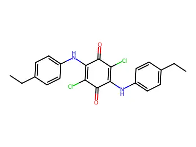 2,5-Dichloro-3,6-bis((4-ethylphenyl)amino)-2,5-cyclohexadiene-1,4-dione structure