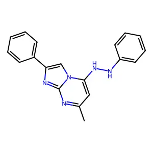 7-Methyl-2-phenyl-5-(2-phenylhydrazino)imidazo[1,2-a]pyrimidine structure