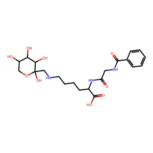 N(epsilon)-(1-Deoxyfructos-1-yl)hippuryllysine structure