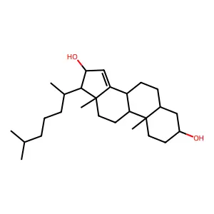 Cholest-14-ene-3,16-diol structure