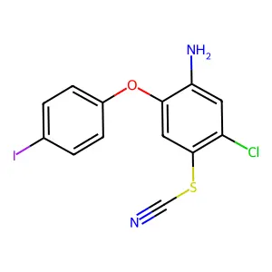 Thiocyanic acid, 4-amino-2-chloro-5-(p-iodophenoxy)phenyl ester structure