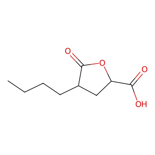 4-Butyl-5-oxotetrahydrofuran-2-carboxylic acid structure