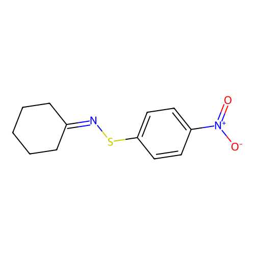 cyclohexanone S-(4-nitrophenyl)thioxime structure