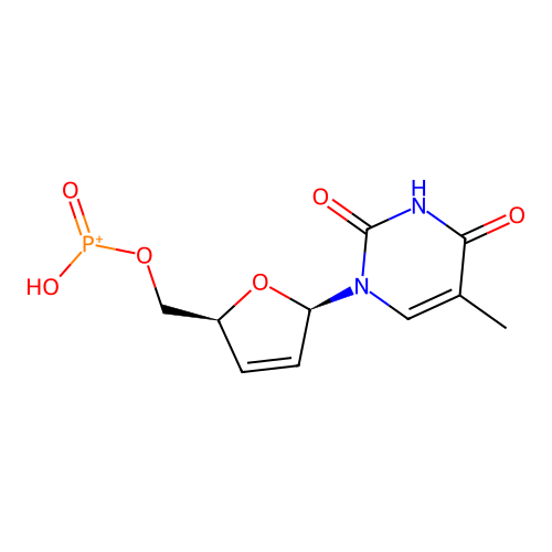 Thymidine, 2',3'-didehydro-3'-deoxy-, 5'-(hydrogen phosphonate) structure