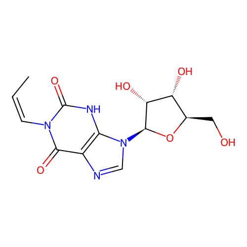 Xanthosine, 1-(1-propenyl)-, (Z)- structure