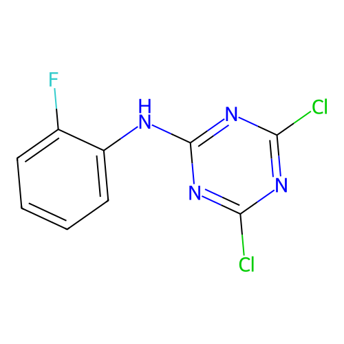 4,6-dichloro-N-(2-fluorophenyl)-1,3,5-triazin-2-amine structure