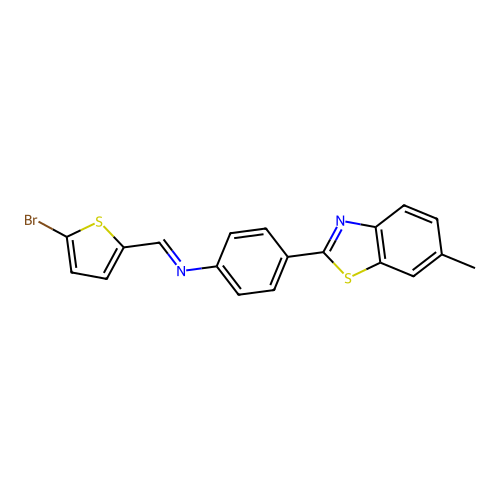 1-(5-bromothiophen-2-yl)-N-[4-(6-methyl-1,3-benzothiazol-2-yl)phenyl]methanimine structure