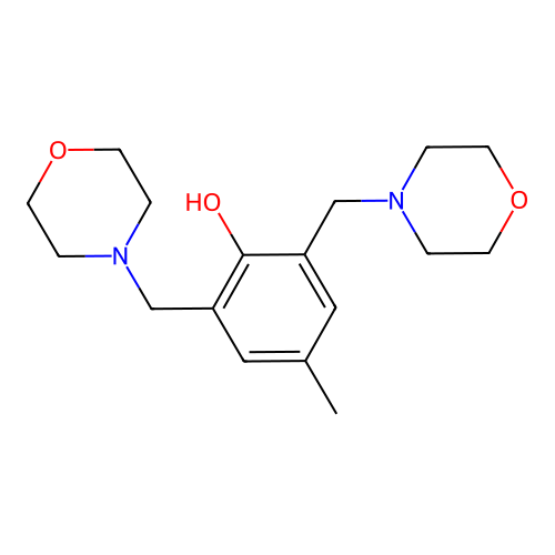 Phenol, 4-methyl-2,6-bis(4-morpholinylmethyl)- structure