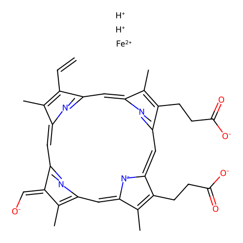 2-Formyl-4-vinyldeuteroheme IX structure