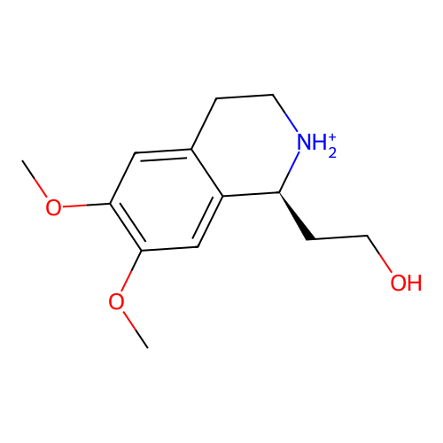 1-(2-Hydroxyethyl)-6,7-dimethoxy-1,2,3,4-tetrahydroisoquinolin-2-ium structure