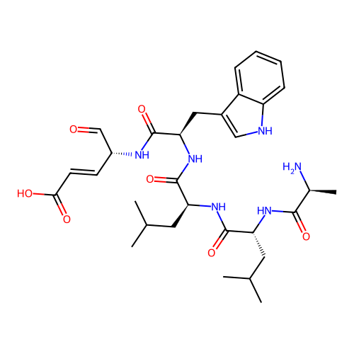 Cyclo(leucyl-leucyl-tryptophyl-glutamyl-alanyl) structure