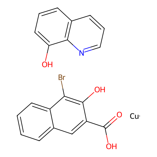 4-Bromo-3-hydroxynaphthalene-2-carboxylic acid;copper;quinolin-8-ol structure
