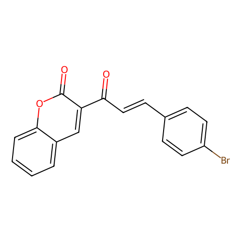 3-[(2E)-3-(4-bromophenyl)prop-2-enoyl]-2H-chromen-2-one structure