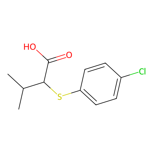 2-(4-Chlorophenyl)sulfanyl-3-methylbutanoic acid structure
