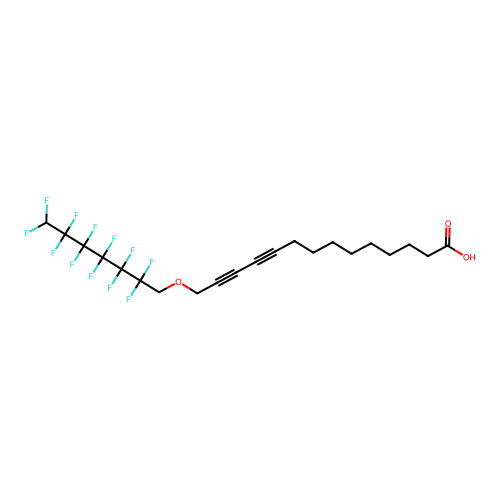 14-[(2,2,3,3,4,4,5,5,6,6,7,7-Dodecafluoroheptyl)oxy]-10,12-tetradecadiynoic acid structure