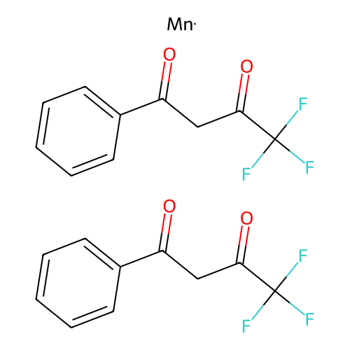 Manganese;bis(4,4,4-trifluoro-1-phenylbutane-1,3-dione) structure