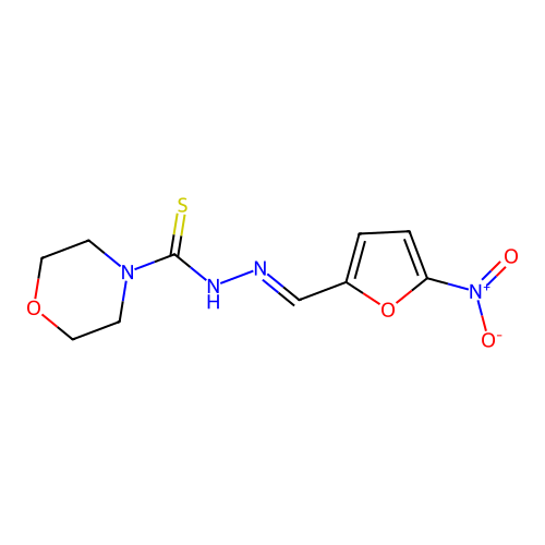 4-Morpholinecarbothioic acid, (5-nitrofurfurylidene)hydrazide structure