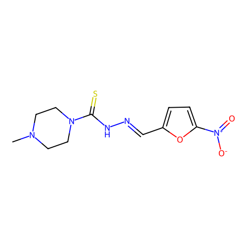 1-Piperazinecarbothioic acid, 4-methyl-, (5-nitrofurfurylidene)hydrazide structure