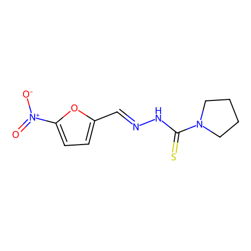 1-Pyrrolidinecarbothioic acid, (5-nitrofurfurylidene)hydrazide structure