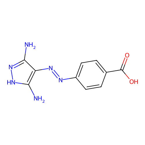 4-[2-(3,5-diaminopyrazol-4-ylidene)hydrazinyl]benzoic Acid structure