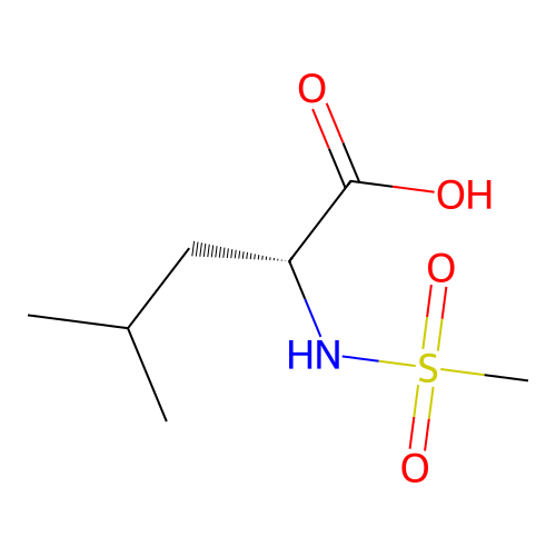 (2R)-2-(methanesulfonamido)-4-methylpentanoic acid structure