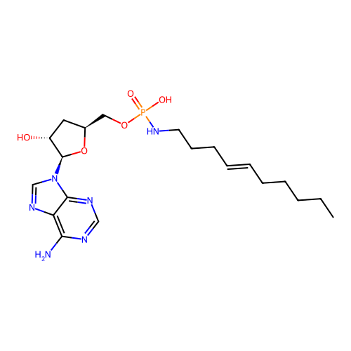 Adenosine 3',5'-cyclic decylphosphoramidate structure