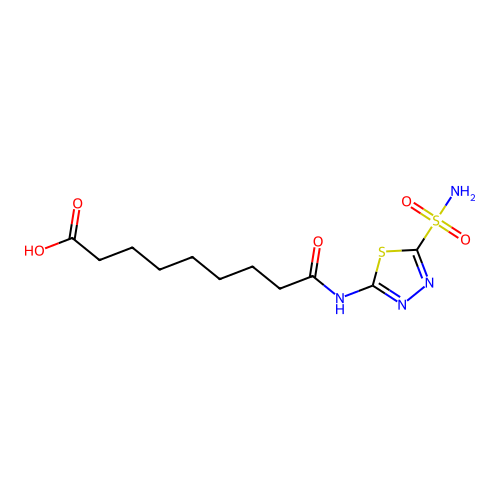 9-Oxo-9-[(5-sulfamoyl-1,3,4-thiadiazol-2-yl)amino]nonanoic acid structure