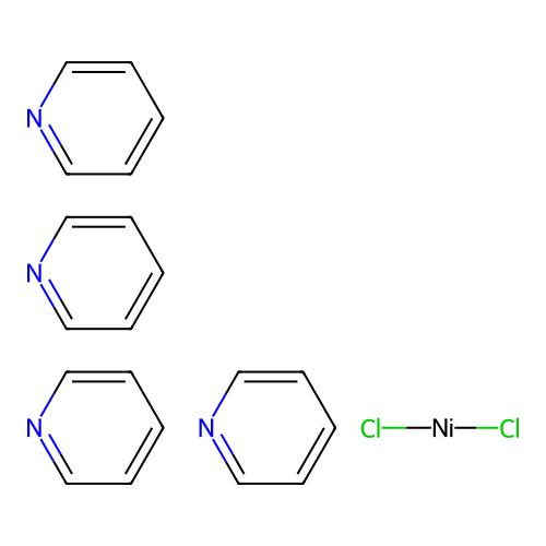 Dichlorotetrakis(pyridine)nickel structure