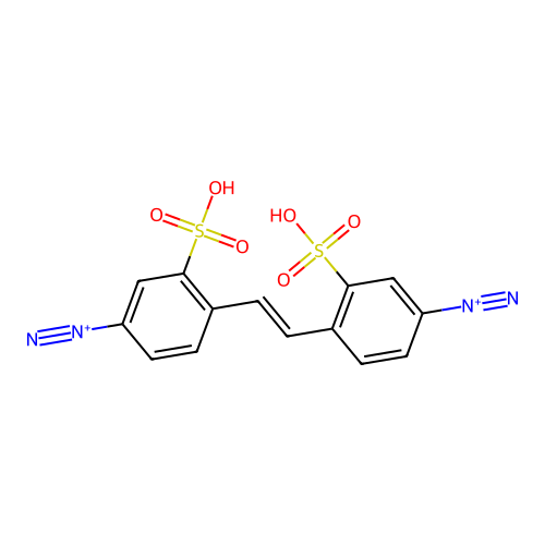 4-[(E)-2-(4-diazonio-2-sulfophenyl)ethenyl]-3-sulfobenzenediazonium structure