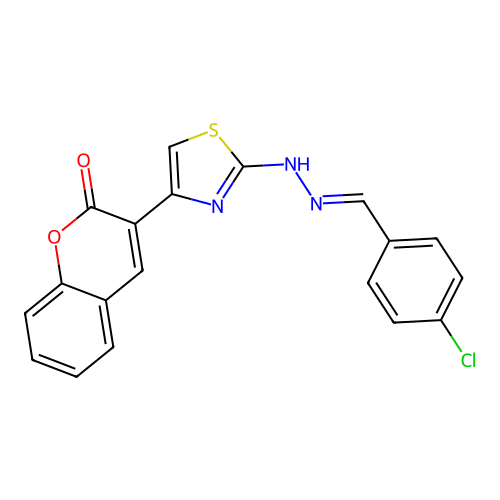 (e)-3-(2-(2-(4-Chlorobenzylidene)hydrazinyl)thiazol-4-yl)-2h-chromen-2-one structure