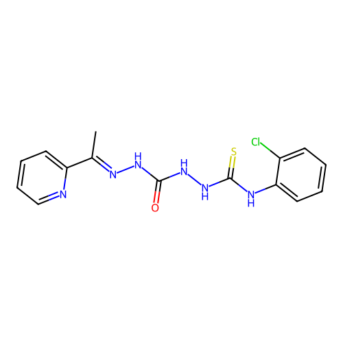 Carbonic dihydrazide, N''-(((2-chlorophenyl)amino)thioxomethyl)-N'''-((1E)-1-(2-pyridinyl)ethylidene)- structure
