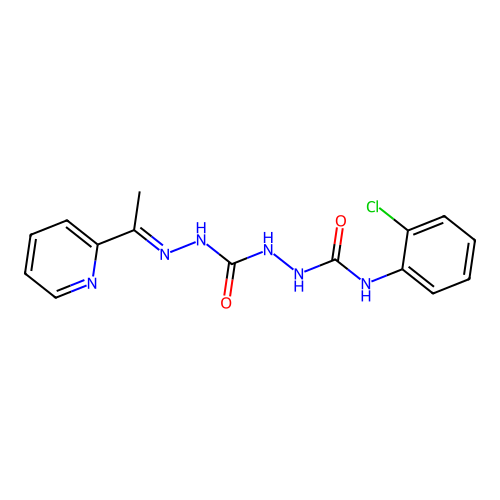 Carbonic dihydrazide, N''-(((2-chlorophenyl)amino)carbonyl)-N'''-((1E)-1-(2-pyridinyl)ethylidene)- structure