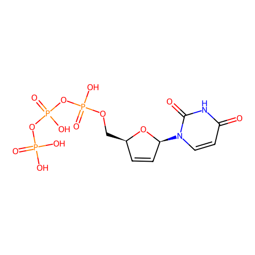 uridine 5'-(tetrahydrogen triphosphate), 2',3'-dihydro-2',3'-dideoxy- structure