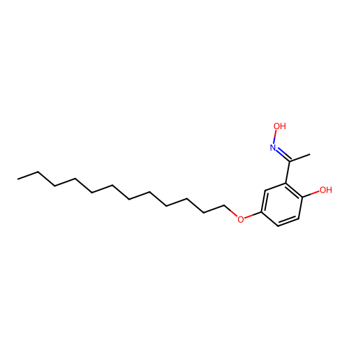 4-dodecoxy-2-(N-hydroxy-C-methylcarbonimidoyl)phenol structure