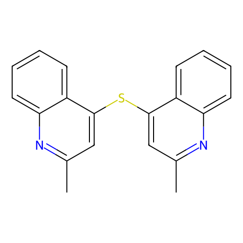 Quinoline, 2-methyl-4-[(2-methyl-4-quinolinyl)thio]- structure