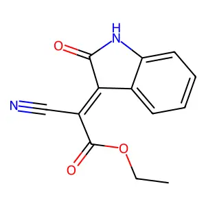 2-氰基-2-(2-吲哚啉酮-3-亚基)乙酸乙酯 structure