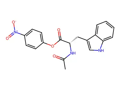 Tryptophan, N-acetyl-, 4-nitrophenyl ester structure