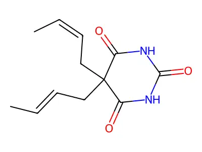 5,5-Bis(but-2-enyl)-1,3-diazinane-2,4,6-trione structure
