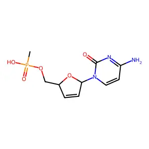 Cytidine, 2',3'-didehydro-2',3'-dideoxy-, 5'-(hydrogen methylphosphonate) structure