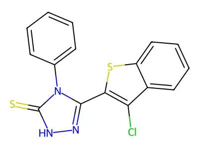 5-(3-chloro-1-benzothiophen-2-yl)-4-phenyl-4H-1,2,4-triazole-3-thiol structure