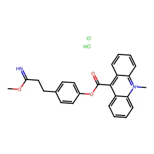 4-(2-Methoxycarbonimidoylethyl)phenyl 10-methyacridinium-9-carboxylate structure