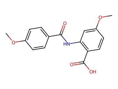 4-甲氧基-2-[(4-甲氧基苯甲酰)氨基]苯甲酸 structure