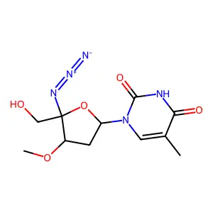 4'-Azido-3'-O-methylthymidine structure