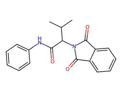 2-(1,3-dioxoisoindol-2-yl)-3-methyl-N-phenylbutanamide structure
